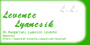 levente lyancsik business card